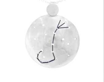 Scorpio 925 Sterling Silver Zodiac Necklace – Horoscope & Constellation Pendant