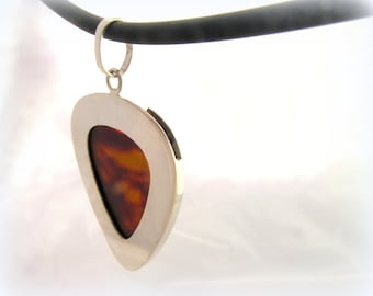 Silver guitar pick holder pendant