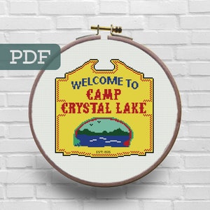 Camp Crystal Lake Cross Stitch Pattern - Friday The 13th Cross Stitch Pattern - Jason Voorhees Cross Stitch Pattern - Horror Cross Stitch