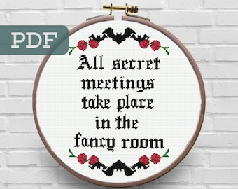WWDITS Cross Stitch Pattern - Fancy Room Secret Meetings (PDF Pattern)