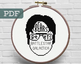 Dwight Schrute Cross Stitch Pattern - The Office Cross Stitch Pattern - Bears Beets Battlestar Galactica Cross Stitch Pattern