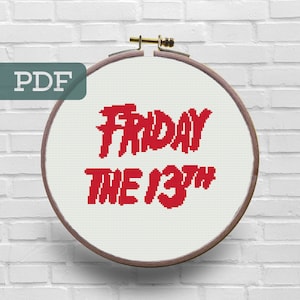 Friday The 13th Cross Stitch Pattern - Jason Voorhees Cross Stitch Pattern - Horror Cross Stitch - B movie Cross Stitch