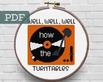 Well Well Well How The Turntables Cross Stitch Pattern - Michael Scott Cross Stitch Pattern - The Office Cross Stitch Pattern
