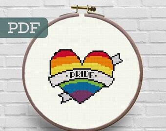 Pride Cross Stitch Pattern - LGBT Cross Stitch Pattern -  LGBTQI Cross Stitch