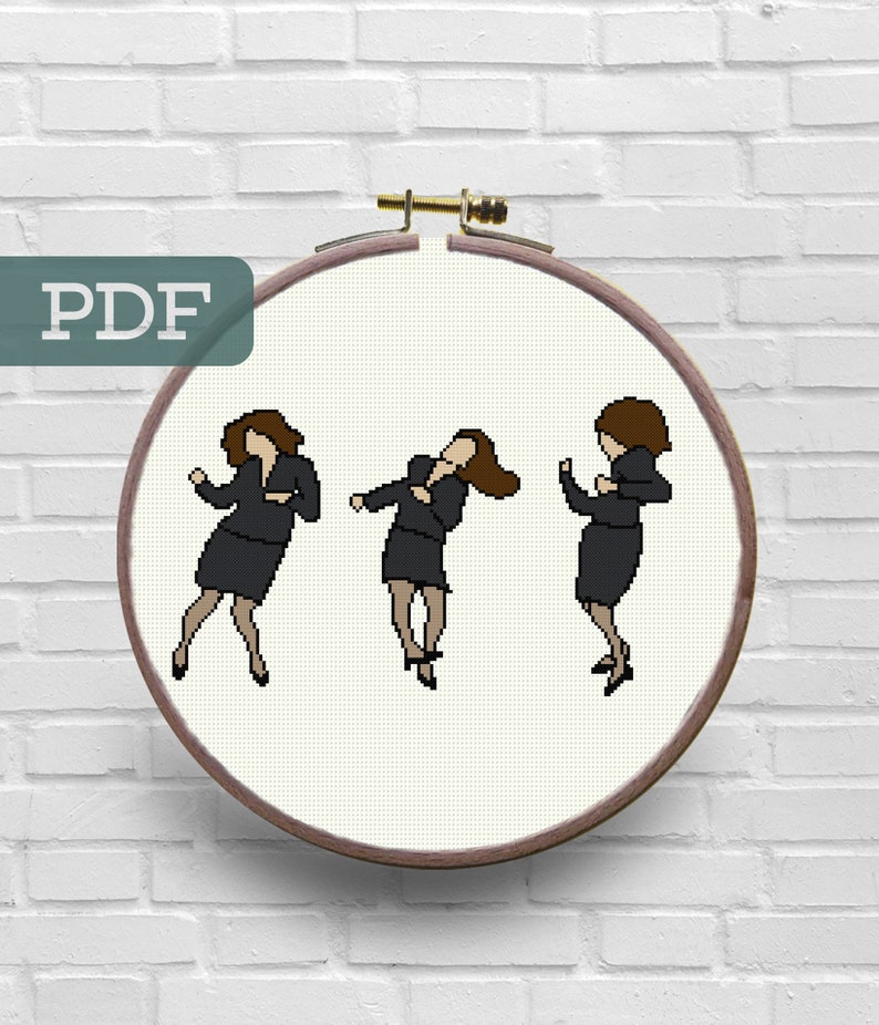 Elaine Benes Dance Moves Cross Stitch Pattern Seinfeld Cross Stitch Elaine Dance Cross Stitch