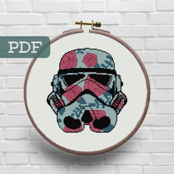 Stormtrooper Helmet Cross Stitch Pattern – Star Wars Geekery (PDF Pattern)