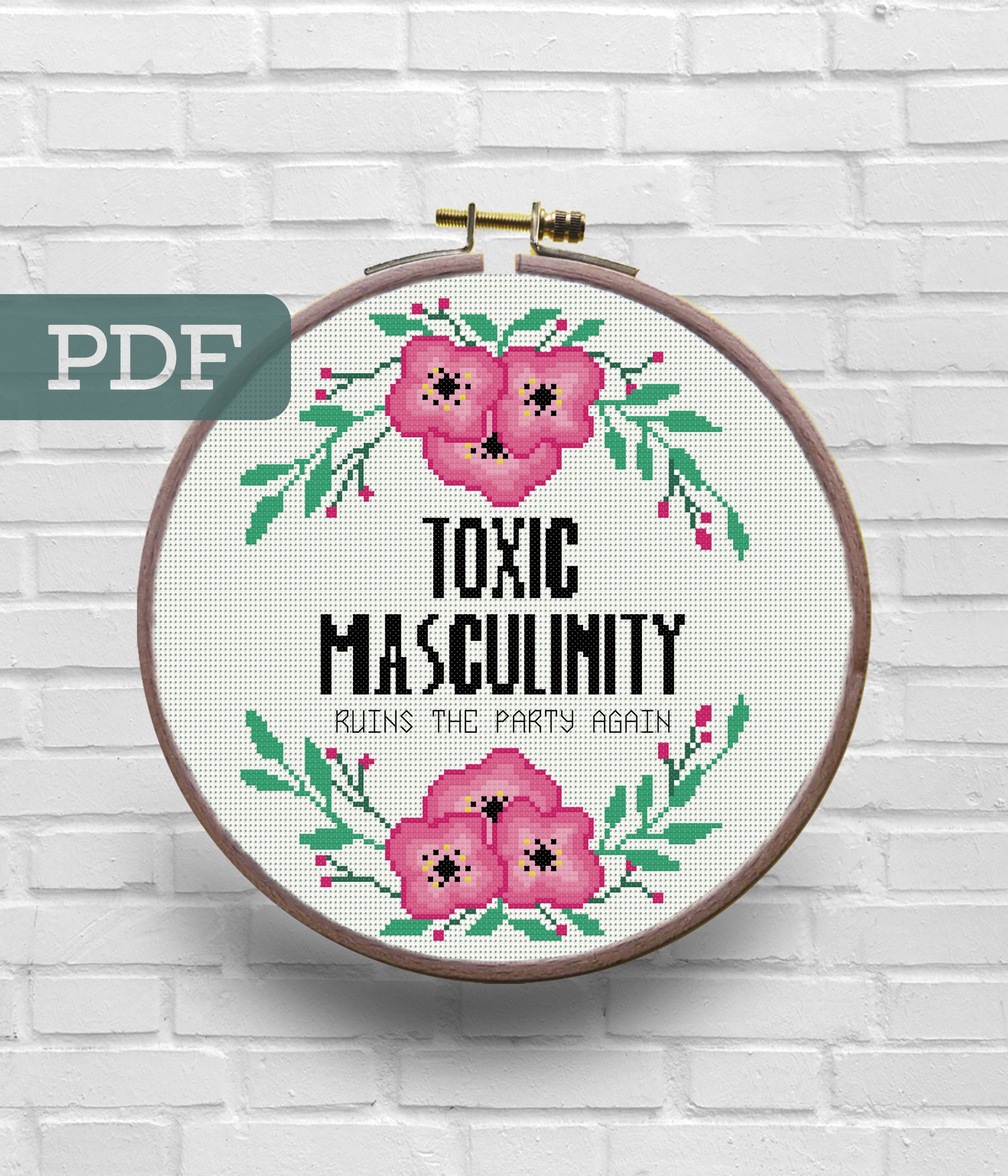 Toxic Masculinity Ruins The Party Again. Starter Cross Stitch Kit. MFM – Funny  Cross Stitch