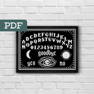 Ouija Board Cross Stitch Pattern - Planchette Cross Stitch Pattern - Witch Cross Stitch - Witchy Cross Stitch