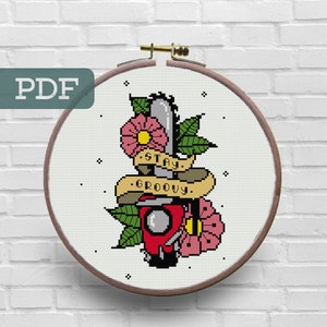 Stay Groovy Evil Dead Cross Stitch Pattern Horror Cross Stitch Pattern