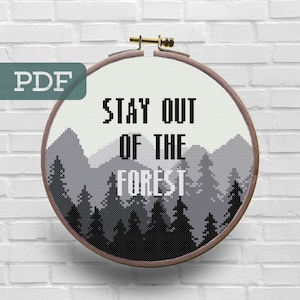 Stay Out Of The Forest Cross Stitch Pattern - Murderino Cross Stitch Pattern - MFM Cross Stitch - SSDGM