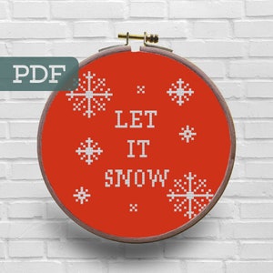 Let is Snow Cross Stitch Pattern - Christmas Cross Stitch Pattern - Xmas Cross Stitch Pattern - Festive Cross Stitch - Snow Cross Stitch