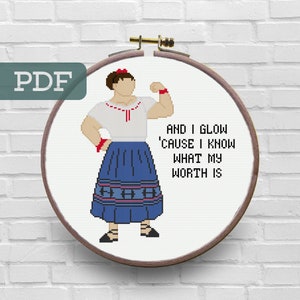 Luisa Madrigal Cross Stitch Pattern - Encanto Cross Stitch - And I Glow Cause I Know My Worth Is Cross Stitch Familia Madrigal Cross Stitch