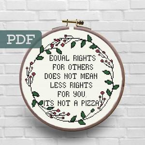 Equal Rights Cross Stitch Pattern - Anti Racist Cross Stitch - BLM - Black Lives Matter Cross Stitch