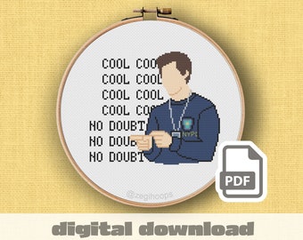 Brooklyn 99 Cross Stitch Pattern - Jake Peralta Cross Stitch Pattern - Tv Shows Cross Stitch Pattern - Brooklyn Nine nine Cross Stitch