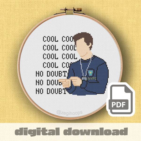 Brooklyn 99 Cross Stitch Pattern - Jake Peralta Cross Stitch Pattern - Tv Shows Cross Stitch Pattern - Brooklyn Nine nine Cross Stitch