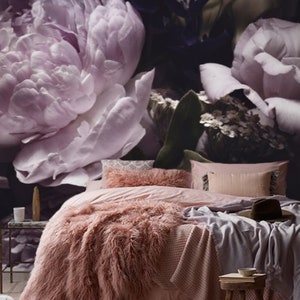 removable peel and stick self adhesive peony wall mural wallpaper