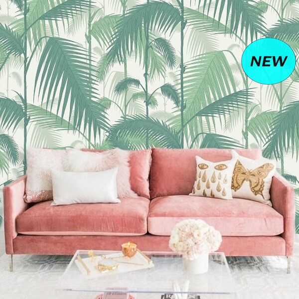 Palm Frond Wallpaper - Etsy