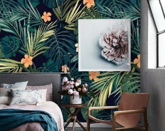 Peel and Stick Wall Paper, Monstera Leaf Wallpaper Wall Mural Removable, Wallpaper Peel & Stick Mural, Self Adhesive Wallpaper Temporary #34