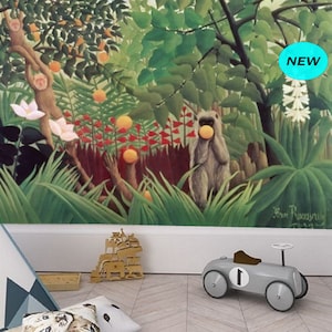 Tapete Dschungel-Wandbild, Tapete Rousseau, Dschungel-Tapete, Kinderzimmer, Wandtattoo #161
