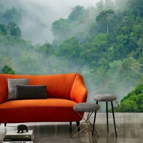 Rainforest Tropical Wallpaper Peel and Stick Jungle Flower Etsy