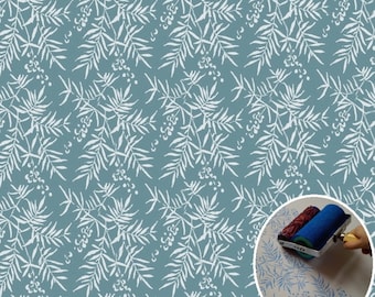 Set of Rowanberry Branch Patterned Paint Roller, Artsy Leaf Pattern Paint Roller, Stamping Paint Roller, Decorative Art Roller, Wall Decor