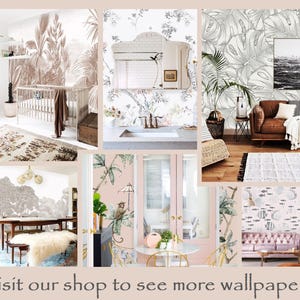 Green Tree Wallpaper Mural, Removable Peel and Stick Prepasted, Modern Natural Decor, Vintage Woodland Toile Wallpaper for Cozy Living Room image 13