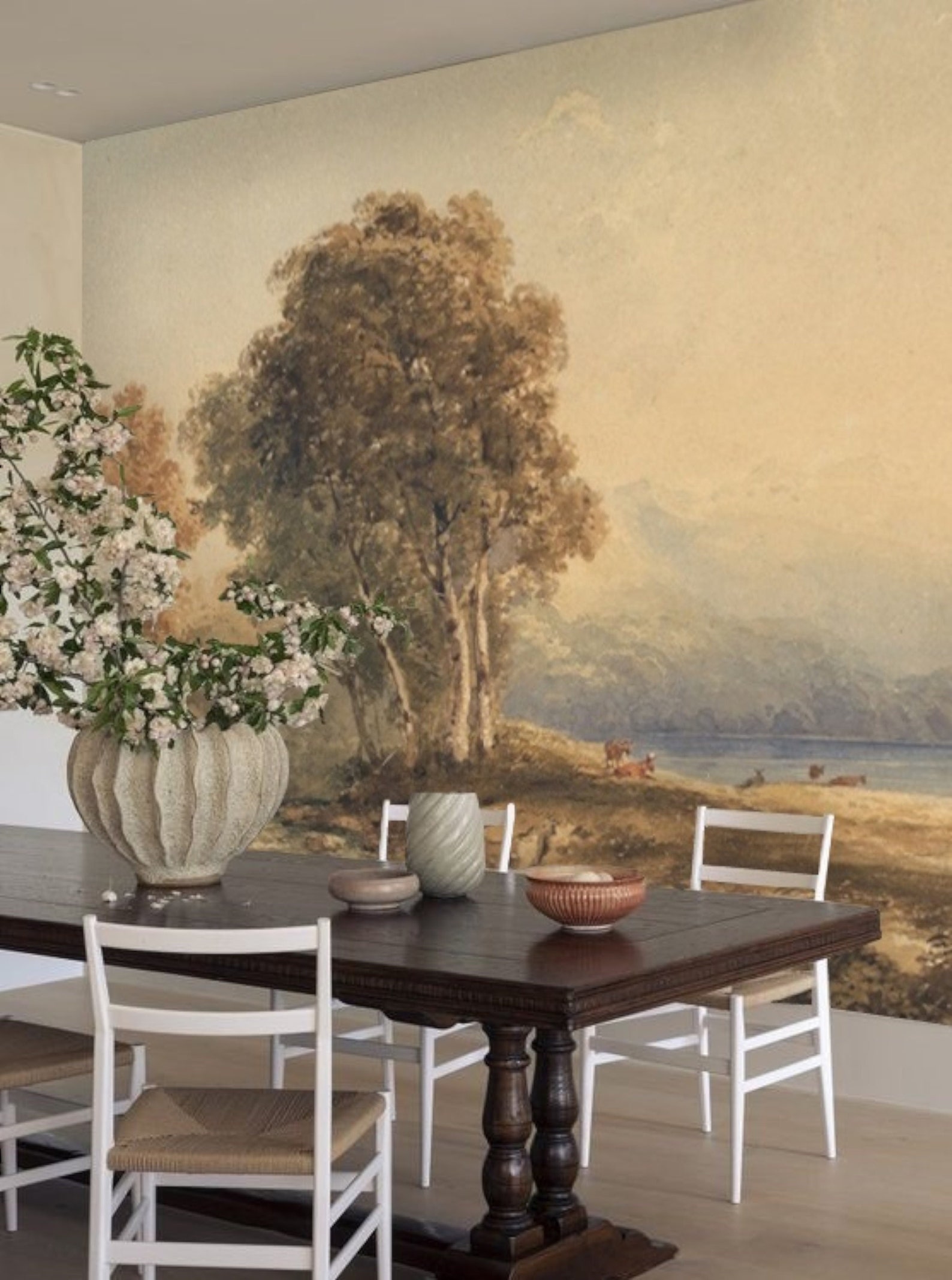 Old Vintage Oil Painting Wallpaper Mural, Removable Peel and Stick ...