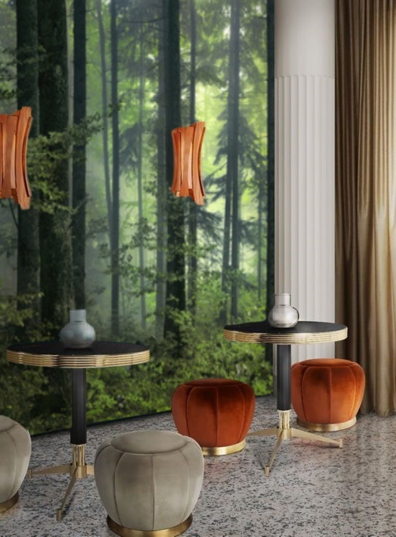 Dark Green Misty Forest Wall Mural Wallpaper Peel and Stick - Etsy