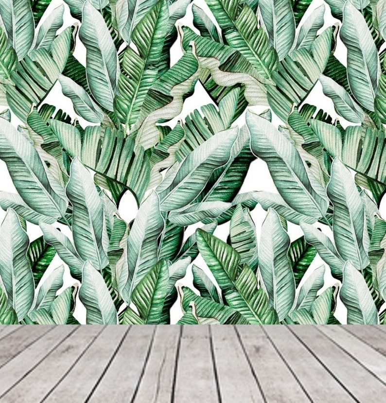 Peel and Stick Wallpaper Banana Leaf Wallpaper Green Banana | Etsy