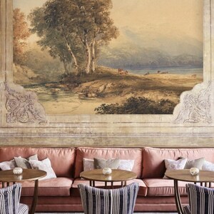 Old Vintage Oil Painting Wallpaper Mural, Removable Peel and Stick ...