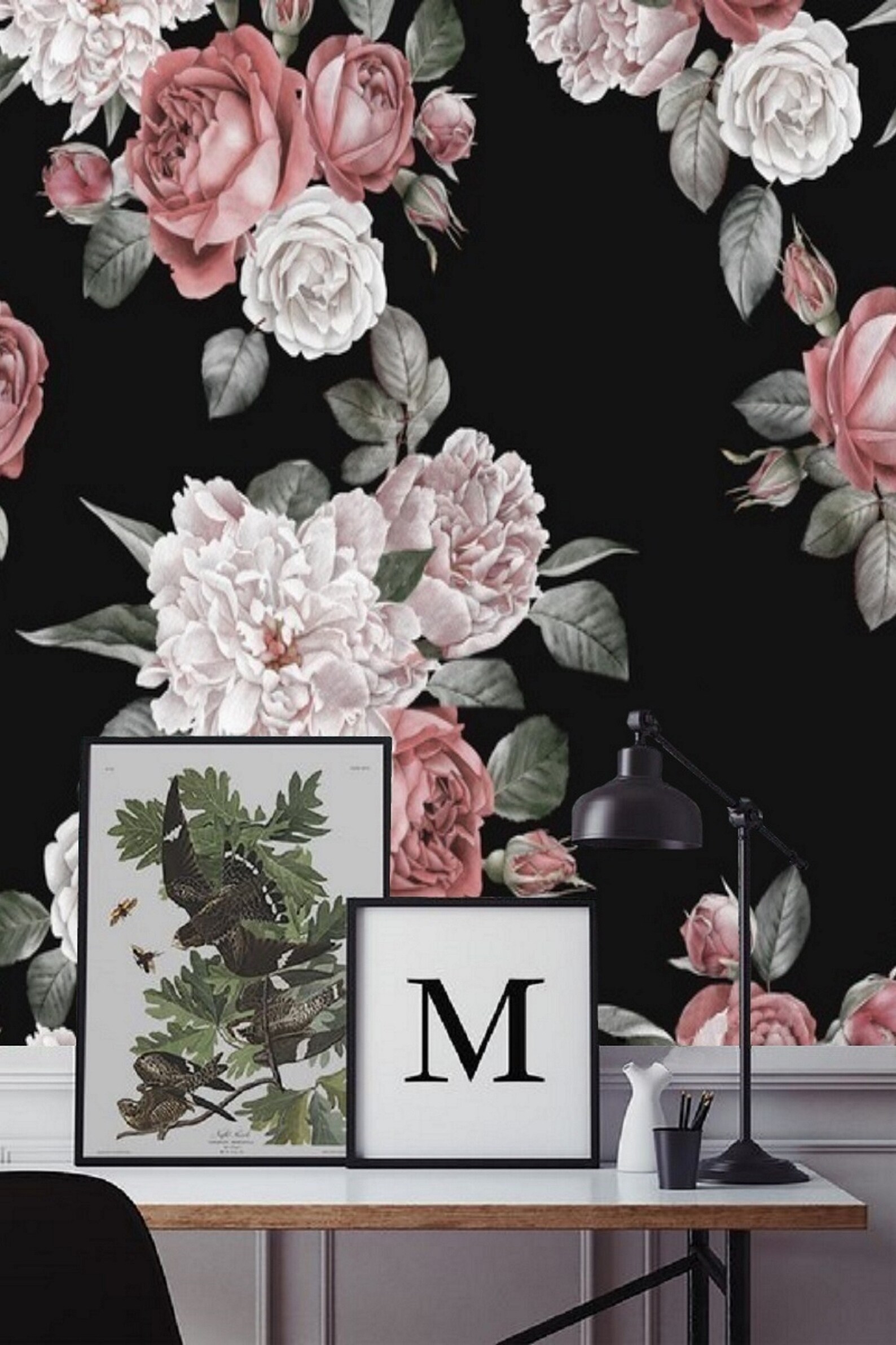 Pink Peony Wallpaper Wall Mural Removable Wallpaper Peel & Etsy UK