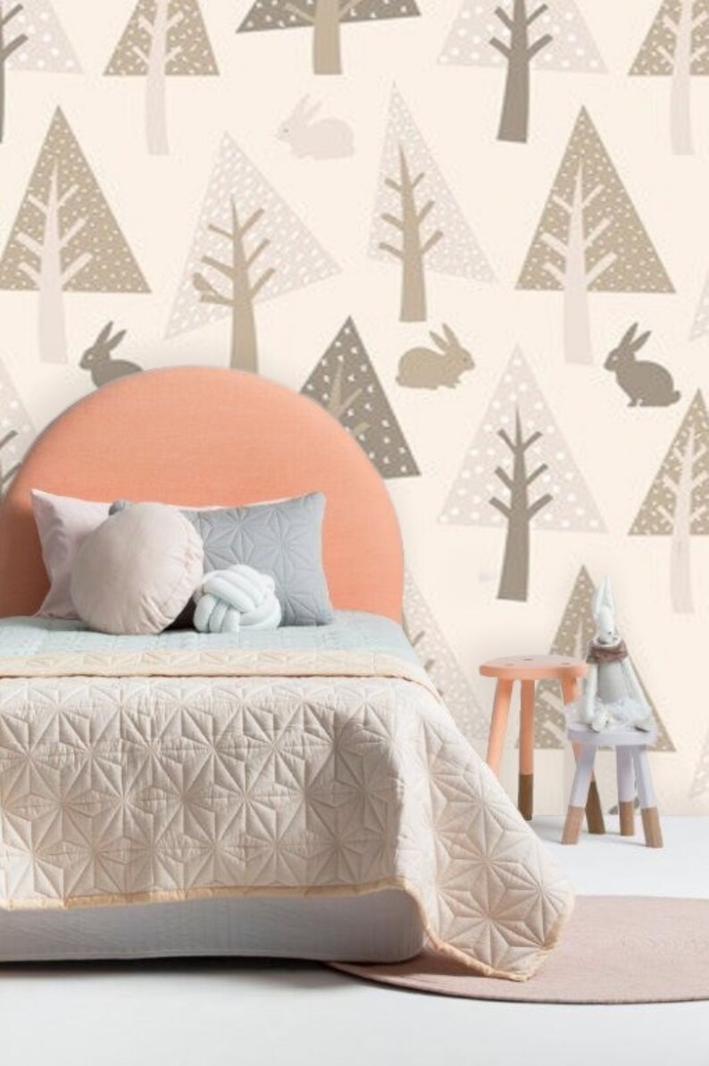Woodlands Animals Wall Mural Removable Wallpaper Woodland Etsy
