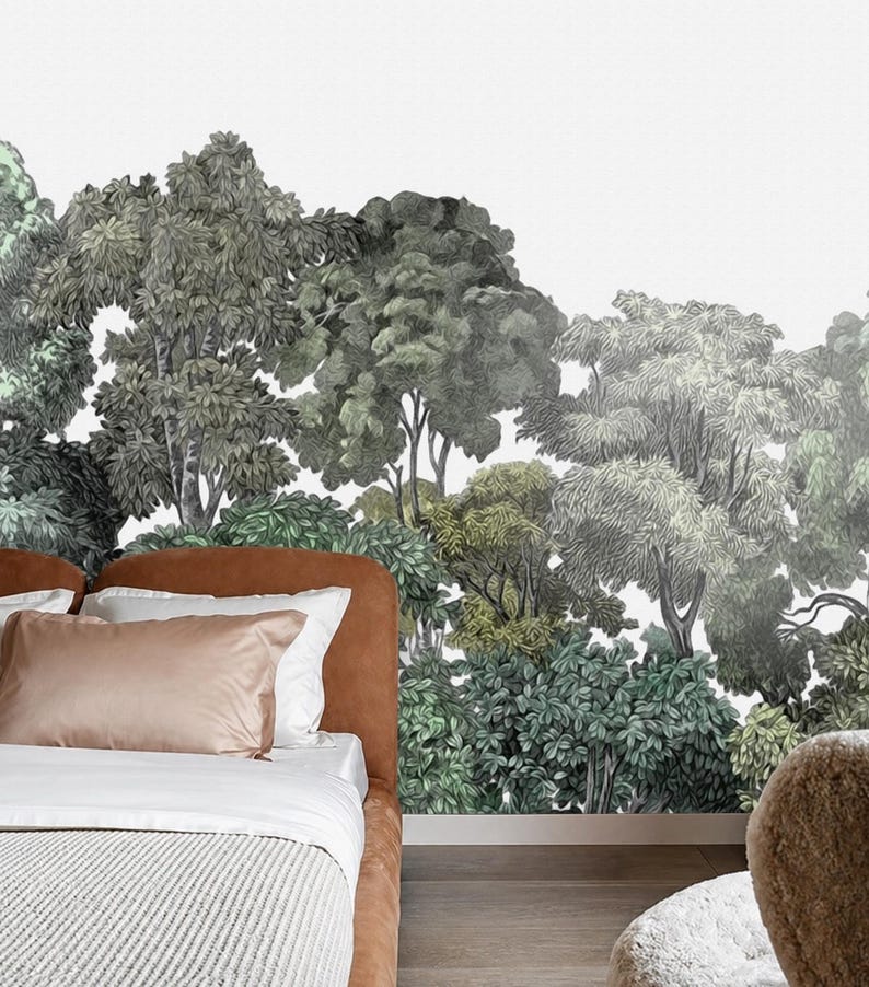 Green Bellewood Wallpaper Mural Peel and Stick on Etsy