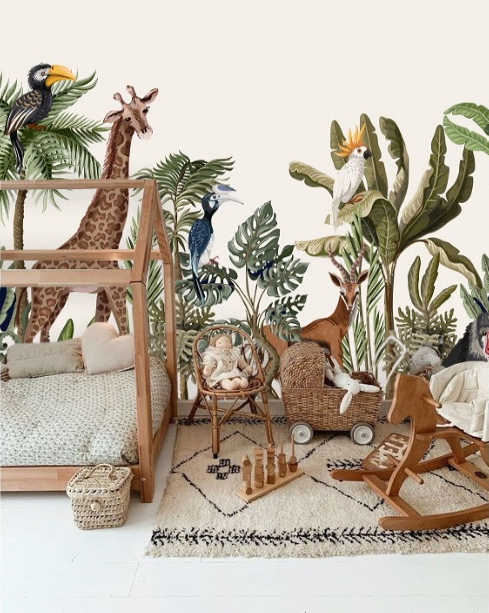 Safari Nursery Wallpaper Animals Peel and Stick Removable - Etsy