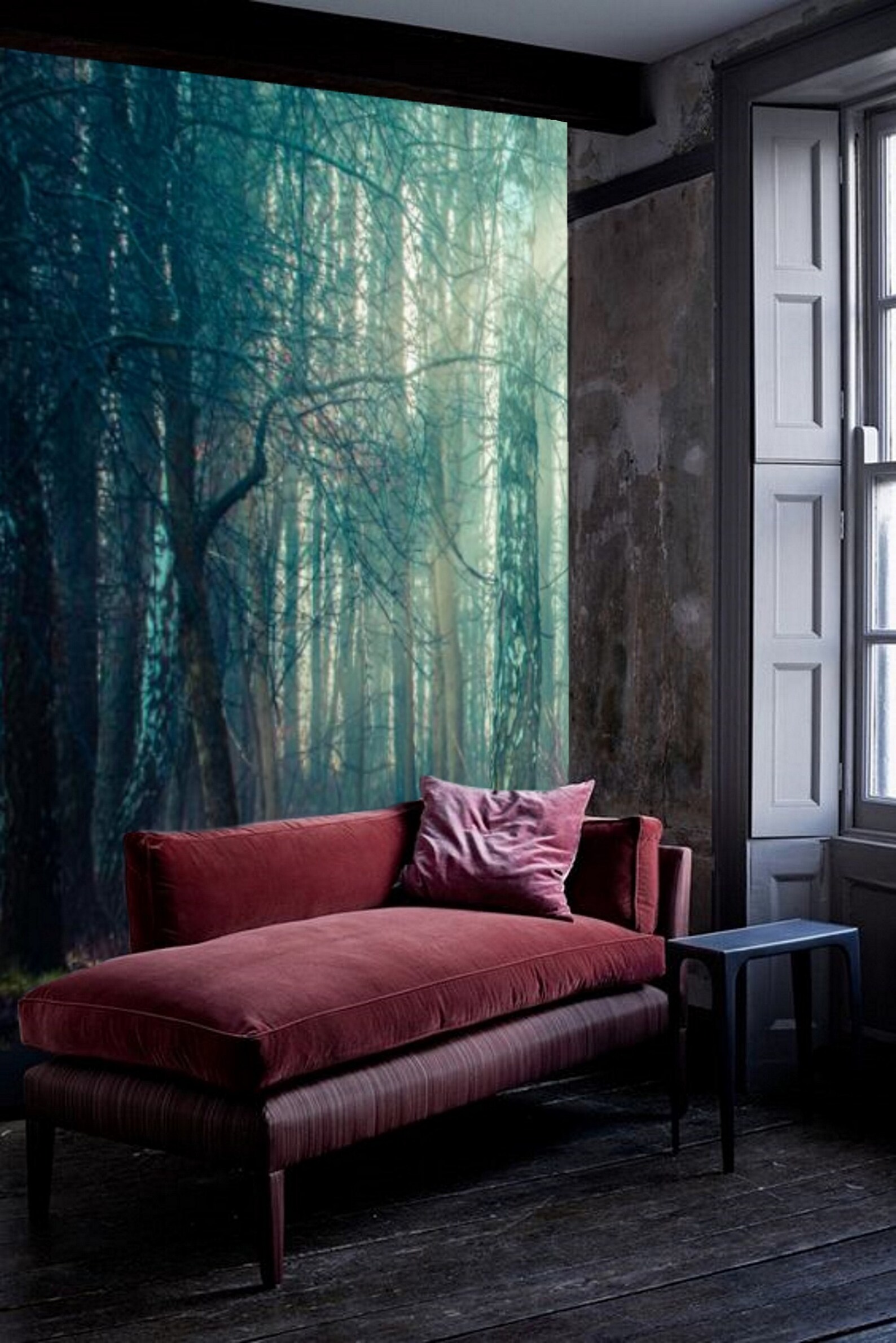 Forest Wall Mural Removable Wallpaper Forest Mural Peel & Etsy