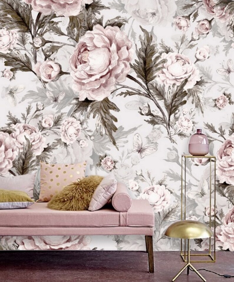 Remove Wall Paper Peel and Stick Wallpaper Floral Wall Mural Etsy