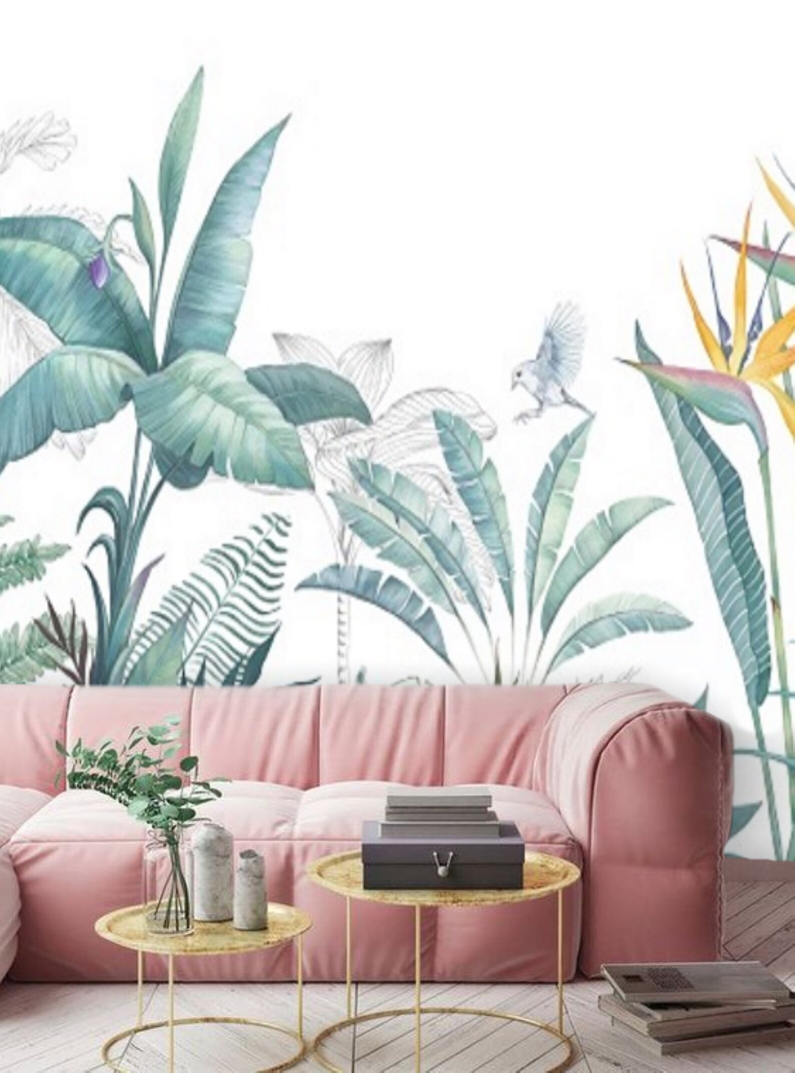 Peel 'n Stick Wall Paper Jungle Mural Removable Wallpaper Etsy