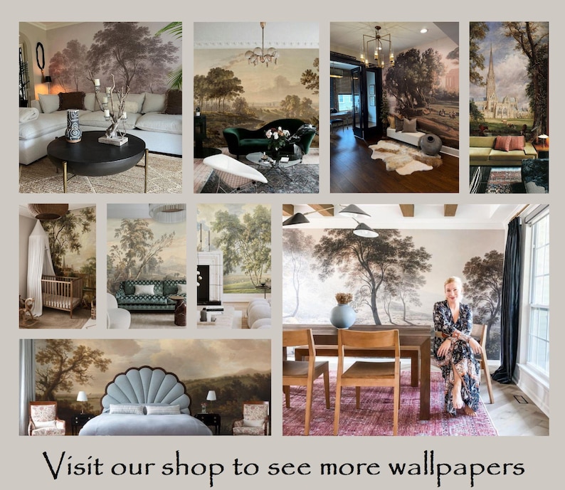 Moody River Landscape Wallpaper Vintage, Removable Peel and Stick Prepasted, Traditional Decor, Antique Oil Painting Mural for Calm Bedroom image 14