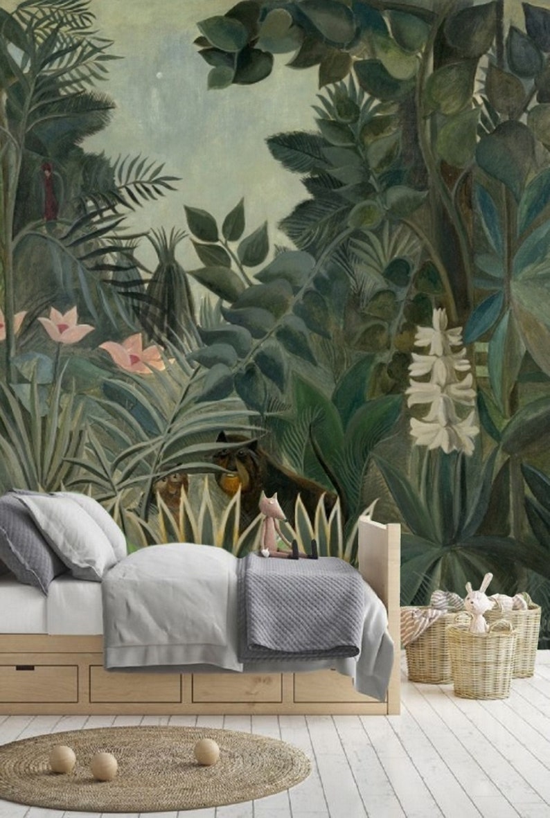 Peel and Stick Wallpaper Leaves Jungle Wallpaper Kids - Etsy