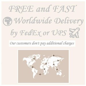 Peut inclure: Graphique avec les mots "Livraison GRATUITE et RAPIDE dans le monde entier" et une carte du monde avec des ic&ocirc;nes d'avion. Le texte "Nos clients ne paient pas de frais suppl&eacute;mentaires" est &eacute;galement inclus.