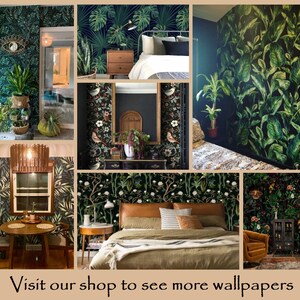 Olive Branch Wallpaper Dark Green, Removable Peel and Stick Prepasted, Vintage Farmhouse Decor, Natural Leaf Wallpaper for Dining Room image 11
