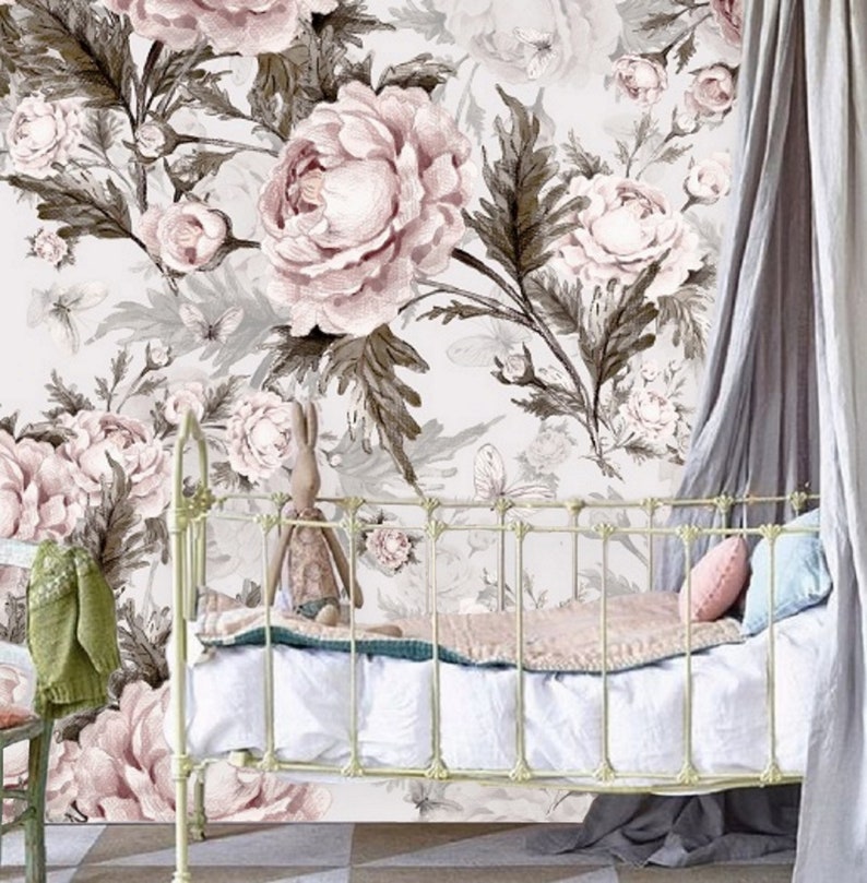 Remove Wall Paper Peel and Stick Wallpaper Floral Wall Mural Etsy