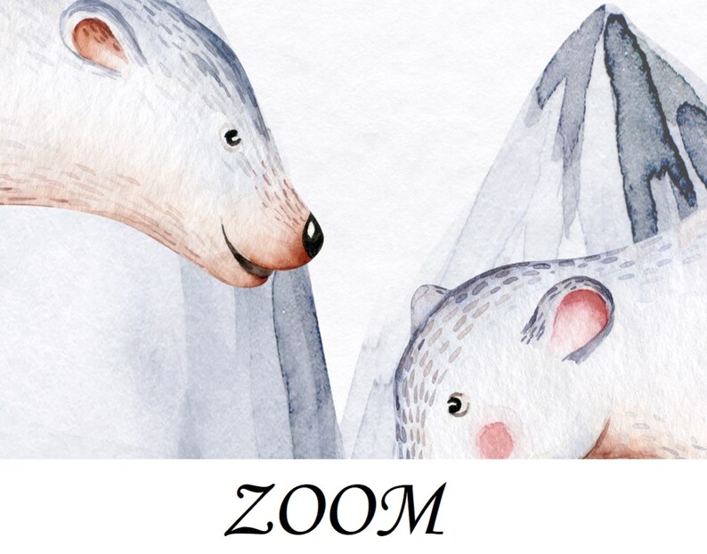 Cute Polar Bear Sticker Wallpaper Blue Whale Removable - Etsy