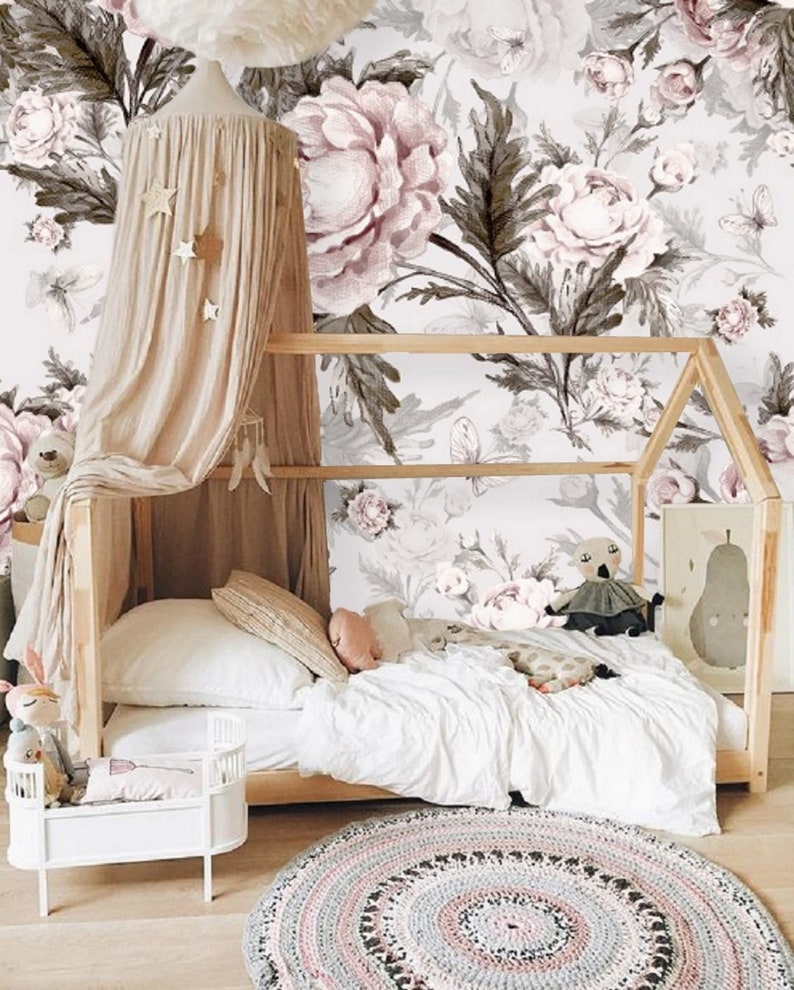 Remove Wall Paper Peel and Stick Wallpaper Floral Wall Mural Etsy