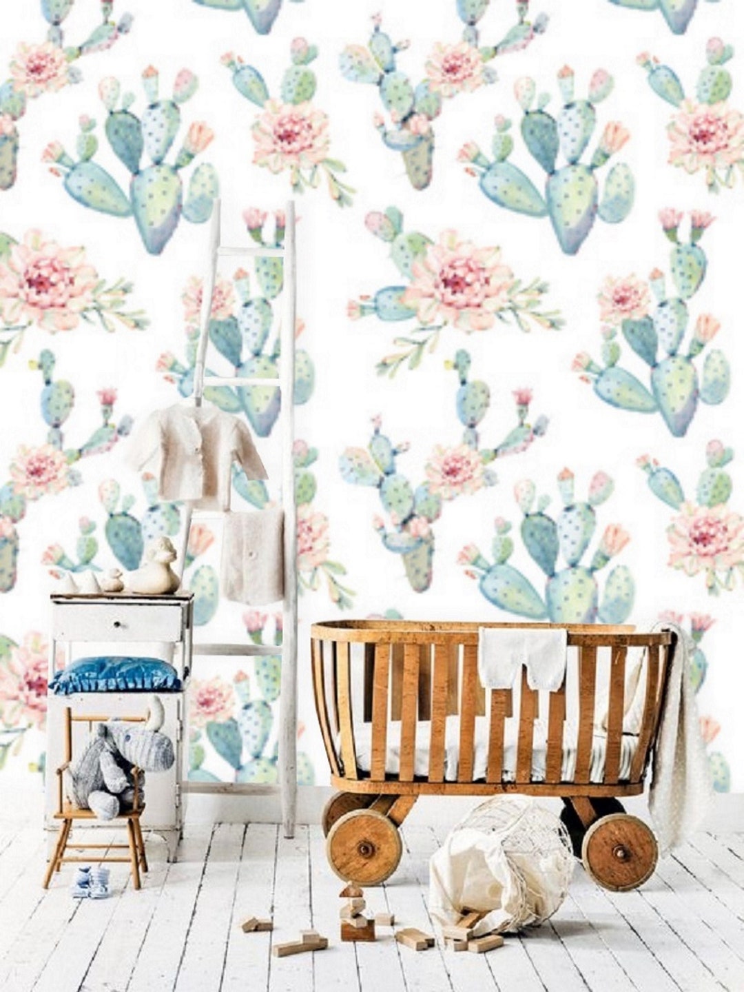 Tropical Wallpaper Watercolor Saguaro Cactus Wallpaper Wall - Etsy