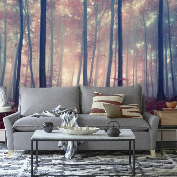 Forest Peel and Stick Wallpaper - Etsy