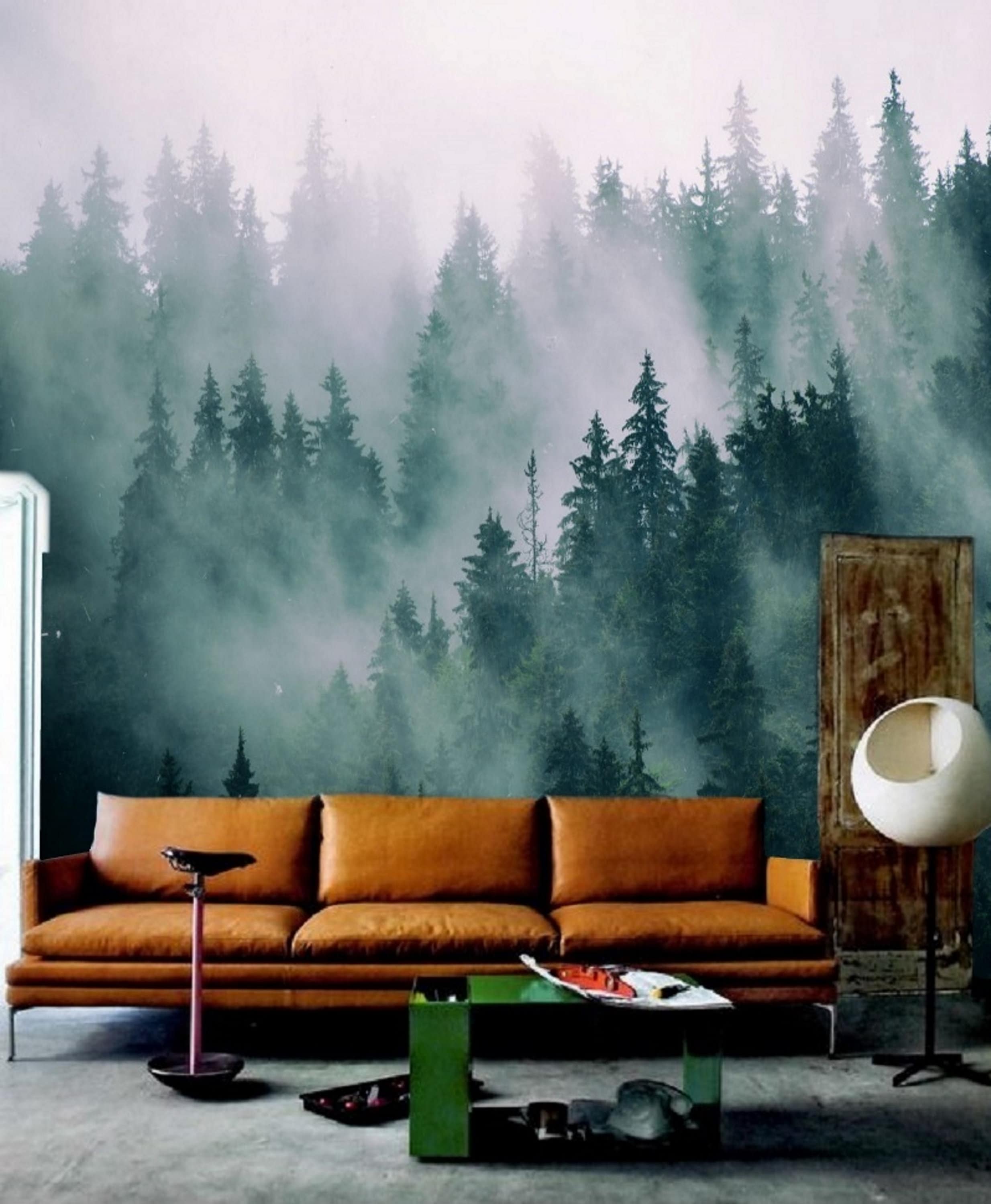 Green Forest Wallpaper Mural Removable Peel and Stick | Etsy