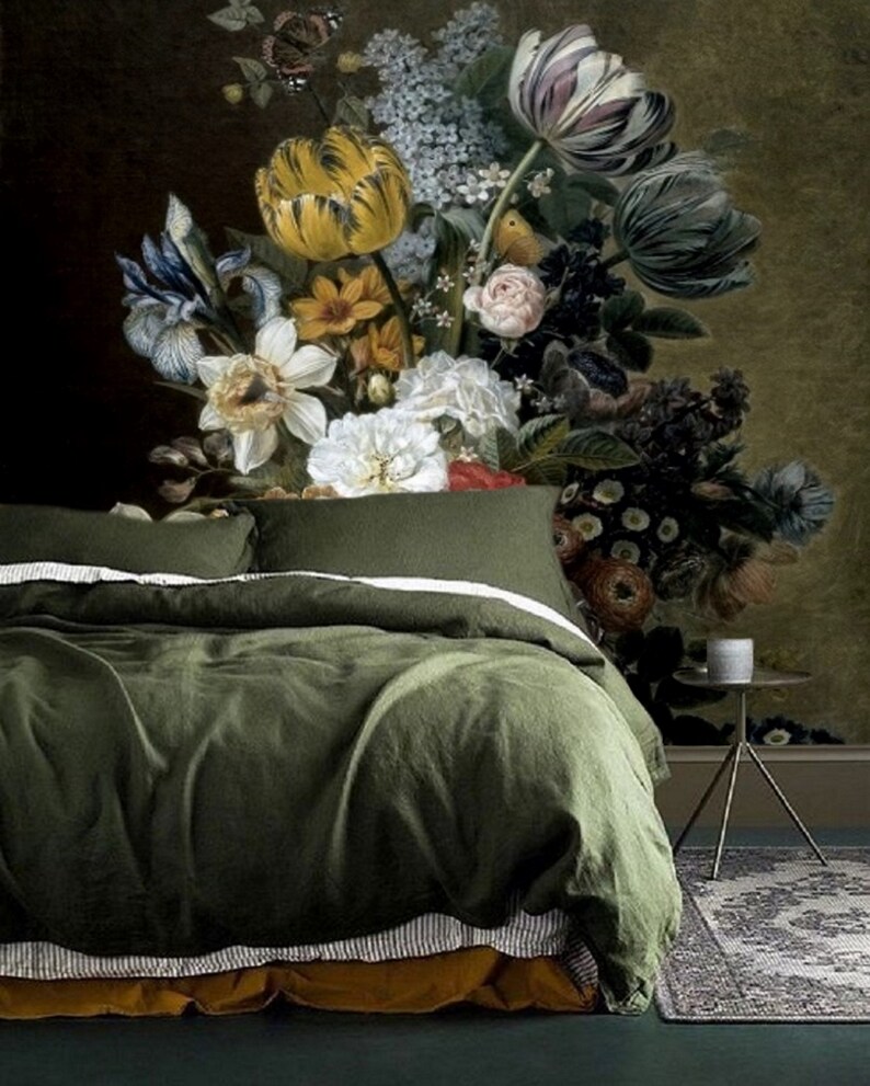 Removable Wallpaper Floral Wall Mural Peel and Stick Etsy Australia