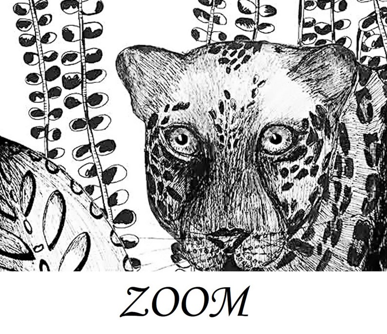 Peel and Stick Jungle Wallpaper Black and White Leopard Wall Etsy