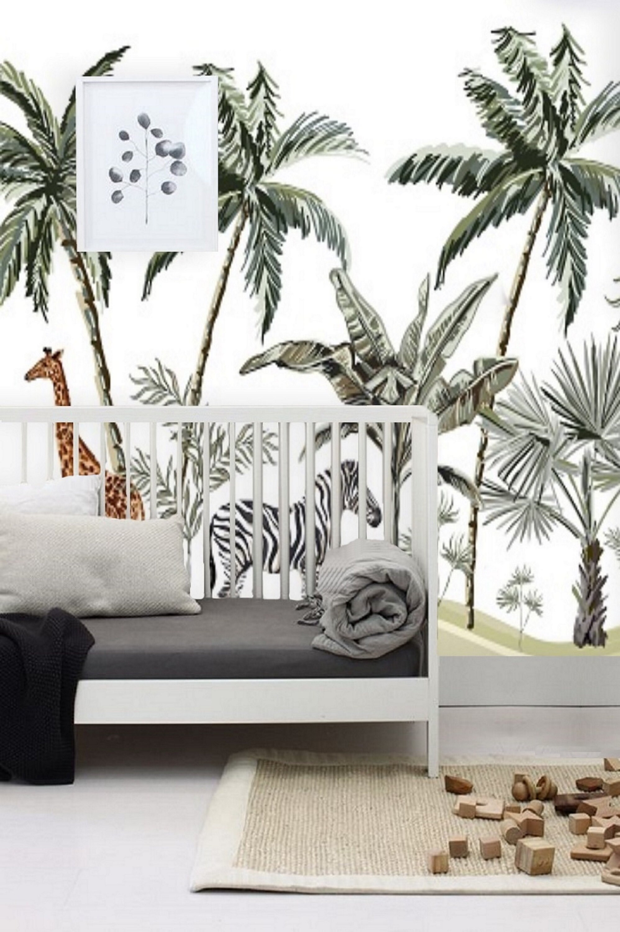 Safari Animal Nursery Wallpaper Boy Kid Wallpaper Removable Etsy